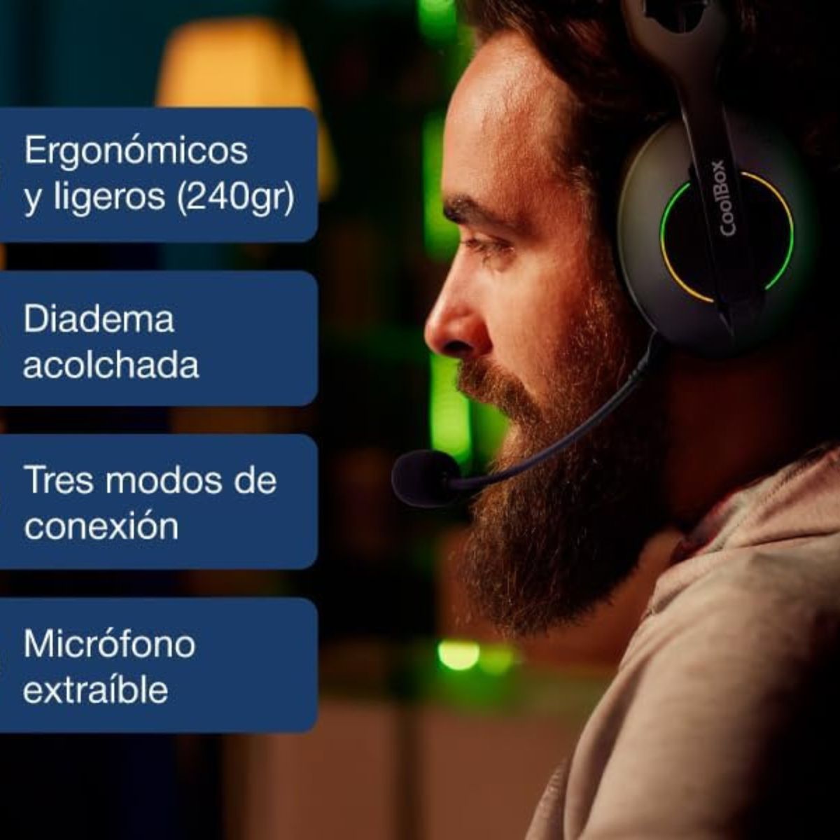 Auriculares Gaming Inalámbricos WB01 RGB