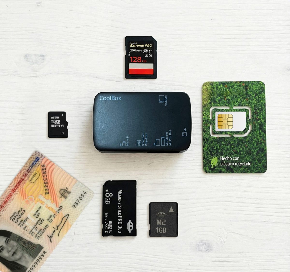 Lector de tarjetas CRE4 USB + Adaptador a USB-C